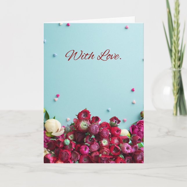 Tarjeta Minimal Floral Greeting Card – With Love Botanical (Anverso)
