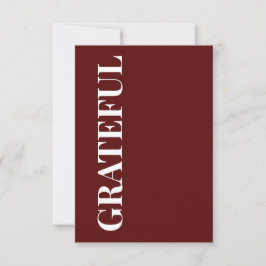 Tarjeta Minimal GRATEFUL | Deep Red Holiday Greeting
