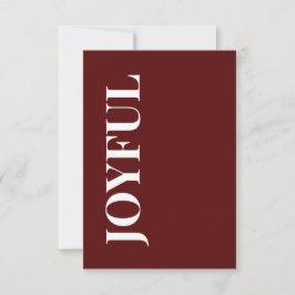 Tarjeta Minimal JOYFUL | Deep Red Holiday Greeting