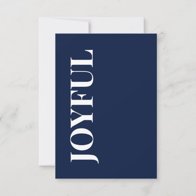 Tarjeta Minimal JOYFUL | Navy Blue Holiday Greeting (Anverso)