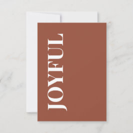 Tarjeta Minimal JOYFUL | Terracotta Holiday Greeting