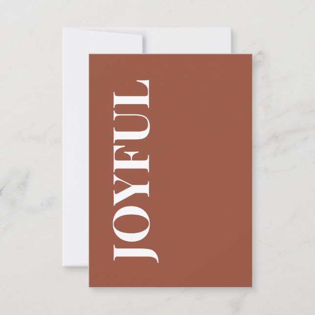 Tarjeta Minimal JOYFUL | Terracotta Holiday Greeting (Anverso)