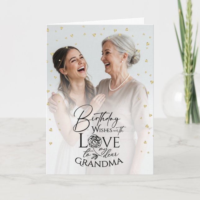 Tarjeta Minimal Modern Photo Modern Birthday Grandma (Anverso)
