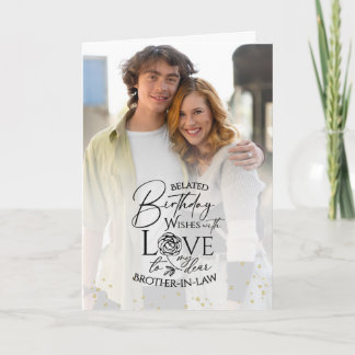 Tarjeta Minimal Photo Birthday Keepsake Brother-in-law