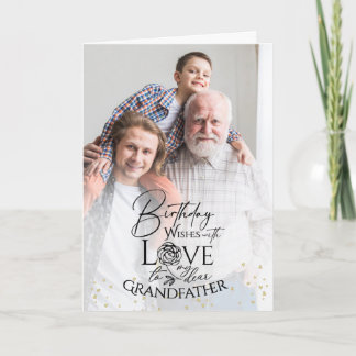 Tarjeta Minimal Photo Birthday Keepsake Grandfather