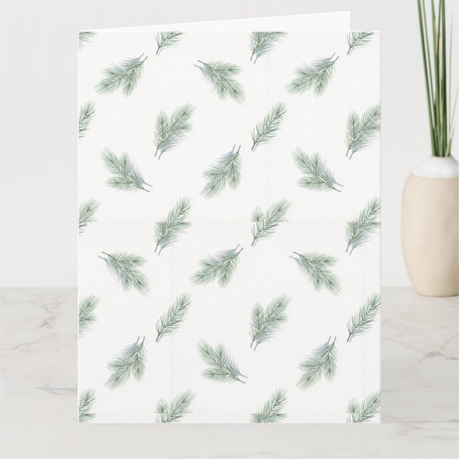 Tarjeta Minimal Pine Corporate Christmas Pattern (Anverso)