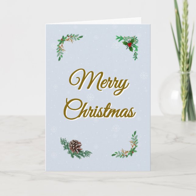 Tarjeta Minimal Snowy Christmas Folded Greeting Card (Anverso)