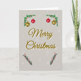Tarjeta Minimal Snowy Christmas Folded Greeting Card