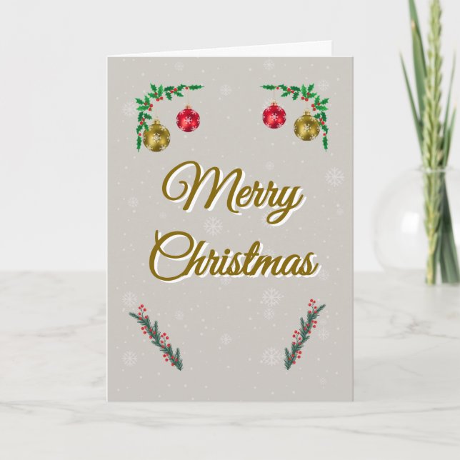 Tarjeta Minimal Snowy Christmas Folded Greeting Card (Anverso)
