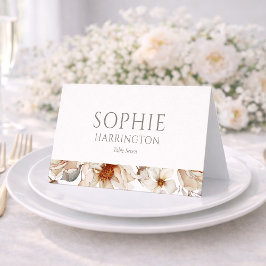 Tarjeta Minimal White Wedding Place Card 