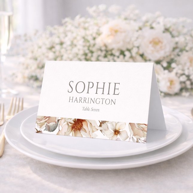 Tarjeta Minimal White Wedding Place Card  (Subido por el creador)