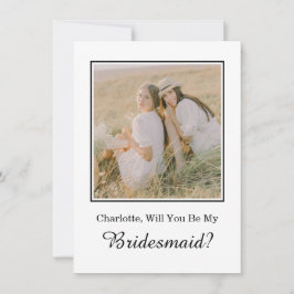 Tarjeta Minimal Will You Be My Bridesmaid Photo Card