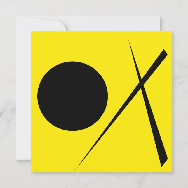 Tarjeta Minimalismo Resumen Patrón de arte Negro Amarillo (Anverso)