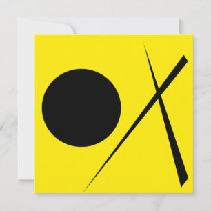 Tarjeta Minimalismo Resumen Patrón de arte Negro Amarillo