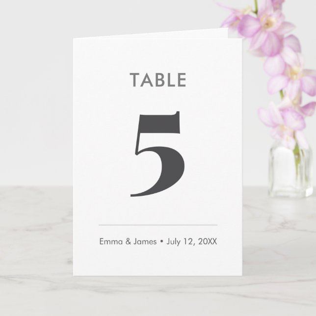 Tarjeta Minimalist Ampersand Wedding | Table Number Folded (Orquídea)