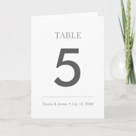 Tarjeta Minimalist Ampersand Wedding | Table Number Folded