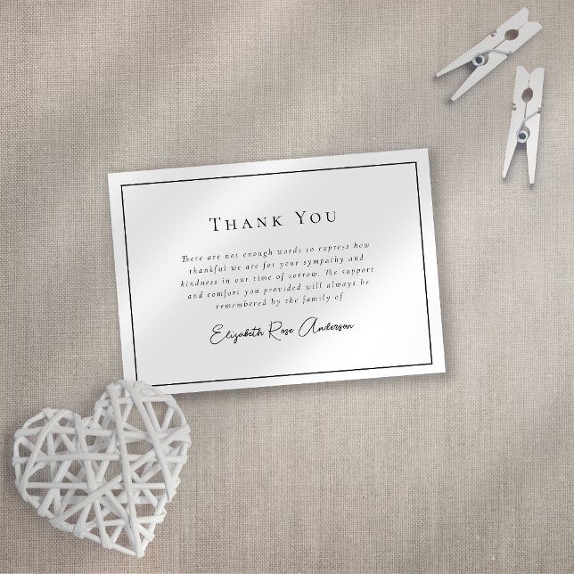 Tarjeta Minimalist Bereavement Funeral Thank You Card (Subido por el creador)