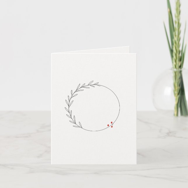 Tarjeta Minimalist Christmas Wreath (Anverso)