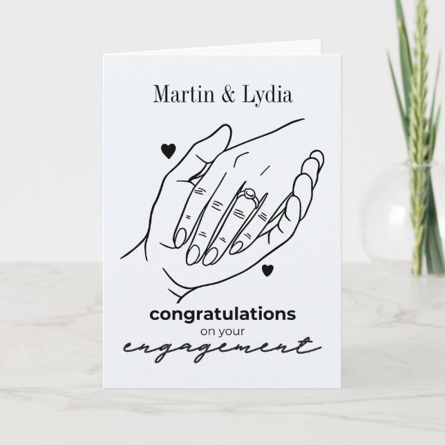 Tarjeta Minimalist Congratulations on your Engagement (Anverso)