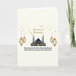 Tarjeta Minimalist Crescent Moon Ramadan Blessings