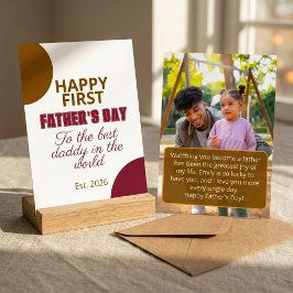 Tarjeta Minimalist First Father's Day Photo Keepsake Card