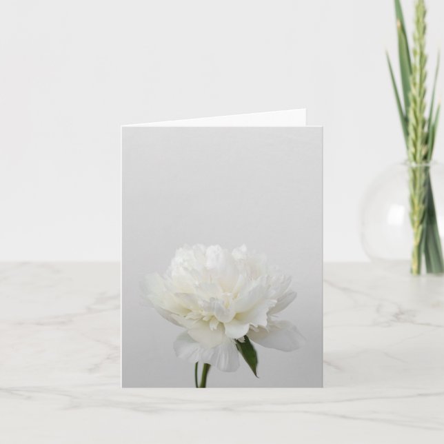 Tarjeta Minimalist flower card with white peony (Anverso)