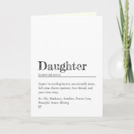 Tarjeta Minimalist Funny and Sweet Daughter Definition