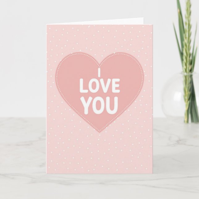 Tarjeta Minimalist I Love You Glitter Dot Card (Anverso)