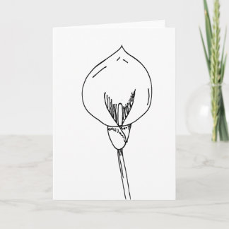 Tarjeta Minimalist Line Art Floral Blank