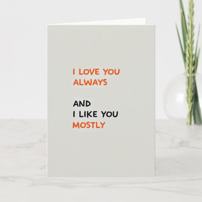 Tarjeta Minimalist Love You Mostly Card (Anverso)