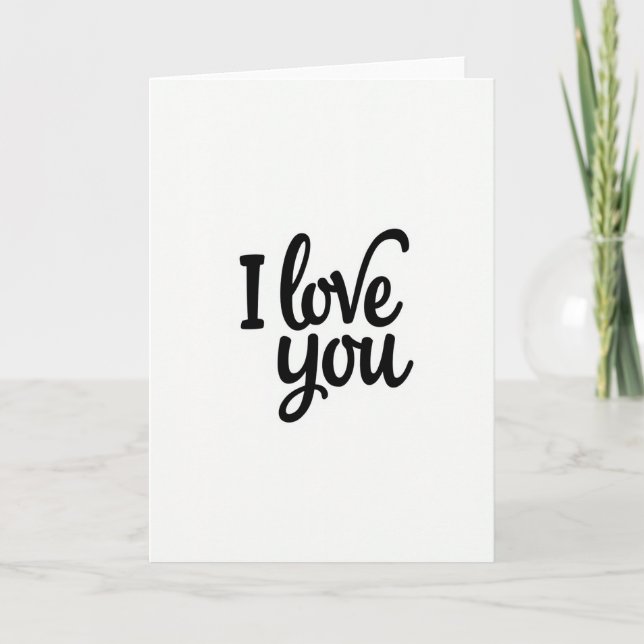 Tarjeta Minimalist Matte Calligraphy Love Card (Anverso)