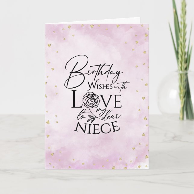 Tarjeta Minimalist Modern Photo Birthday Niece (Anverso)