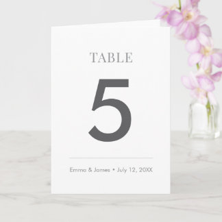 Tarjeta Minimalist Modern Wedding Table Number Card Folded