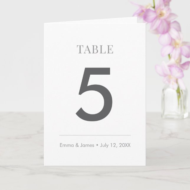Tarjeta Minimalist Modern Wedding Table Number Card Folded (Orquídea)