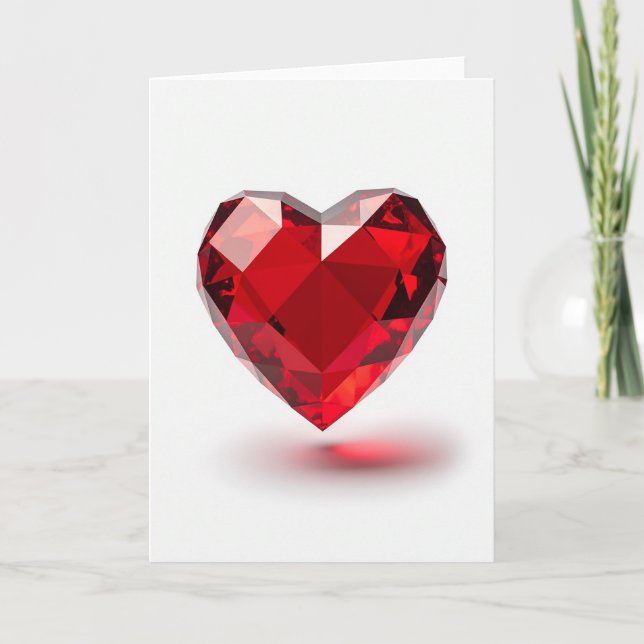 Tarjeta Minimalist Ruby Heart Love Card (Anverso)