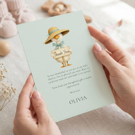 Tarjeta Minimalist Silly Goose Thank You Sage Baby Shower