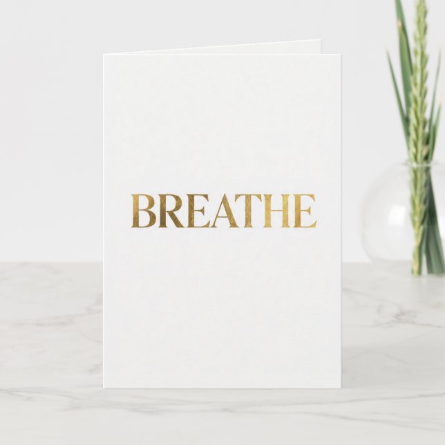 Tarjeta Minimalist typography with gold word breathe (Anverso)