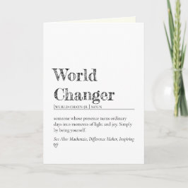 Tarjeta Minimalist World Changer Inspirational Definition