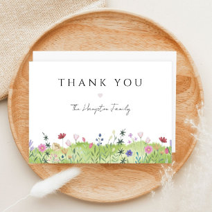 Tarjeta Minimalista acuarela Margen de flores silvestres g
