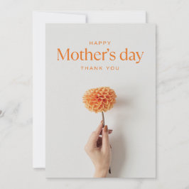 Tarjeta minimalista blanca y naranja