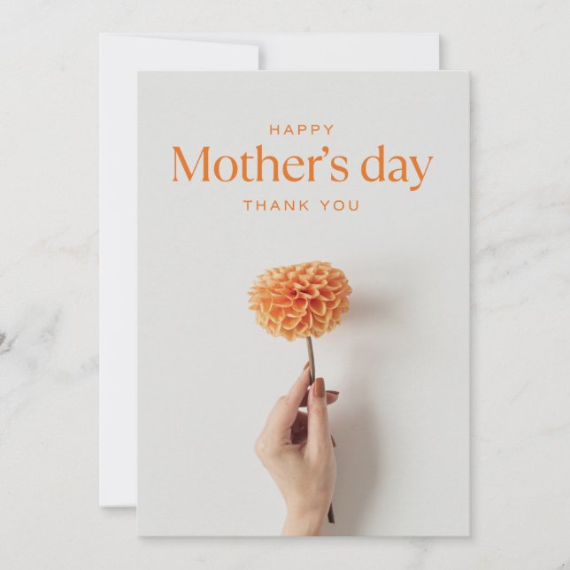 Tarjeta minimalista blanca y naranja (Anverso)