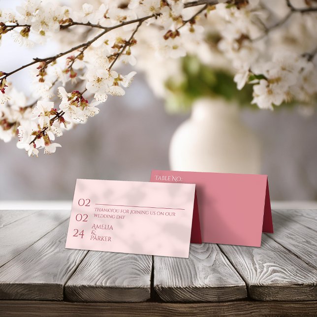 Tarjeta minimalista Crimson Red Boda Place (Subido por el creador)