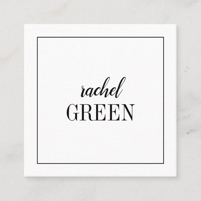 Tarjeta minimalista cuadrada (Anverso)