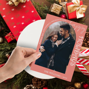 Tarjeta minimalista Cuta Multi Photo Merry Christm