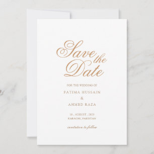 Tarjeta Minimalista de Ahorro de Fecha de Boda en