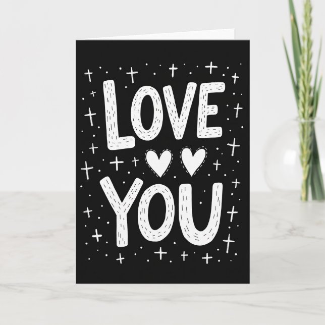 Tarjeta Minimalista de Amor con Líneas (Anverso)