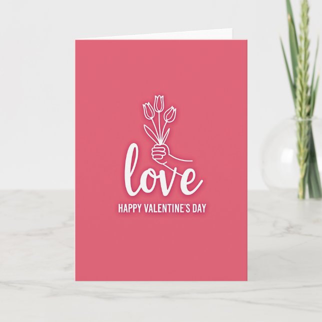 Tarjeta minimalista de amor de rosa (Anverso)