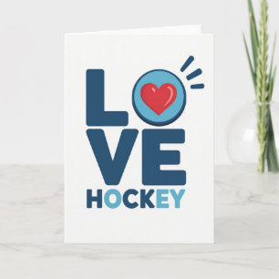 Tarjeta minimalista de amor por el hockey