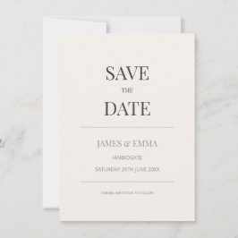 Tarjeta Minimalista de Anuncio de Boda | Marfil Cá