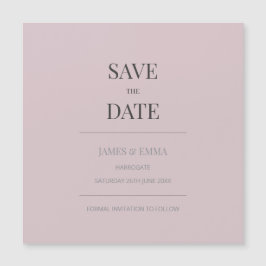 Tarjeta Minimalista de Anuncio de Fecha Dusky Rose